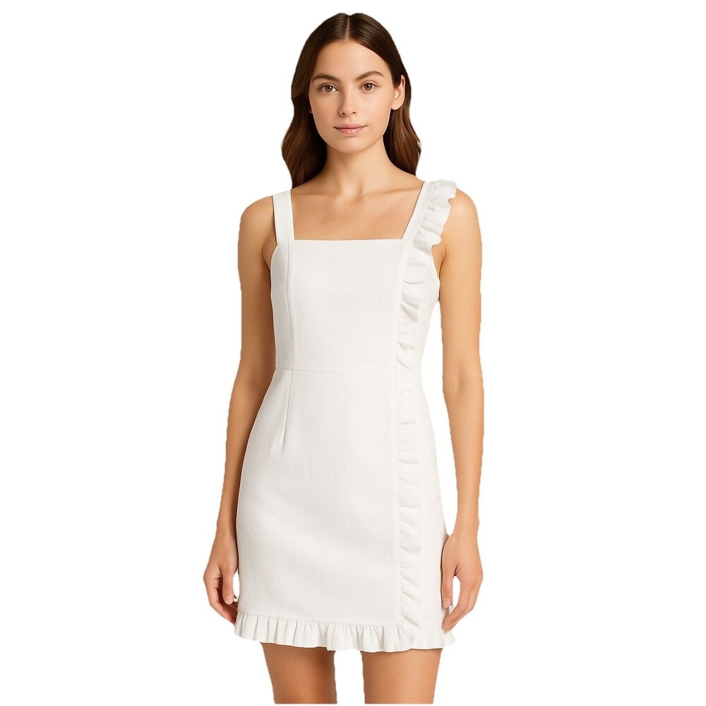 MODCLOTH Get Ready To Ruffle Mini Dress in White 14